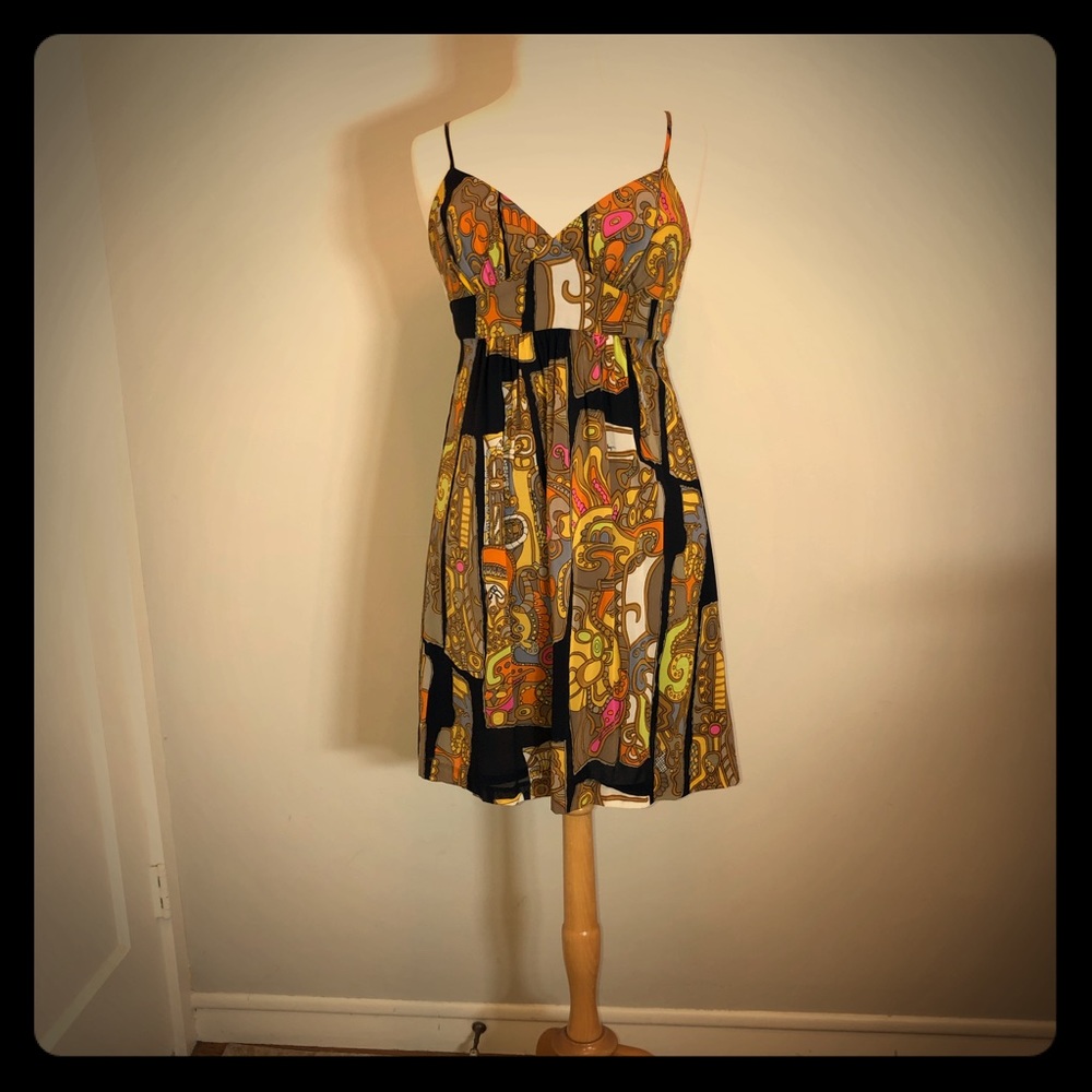 Trina Turk retro silk print dress